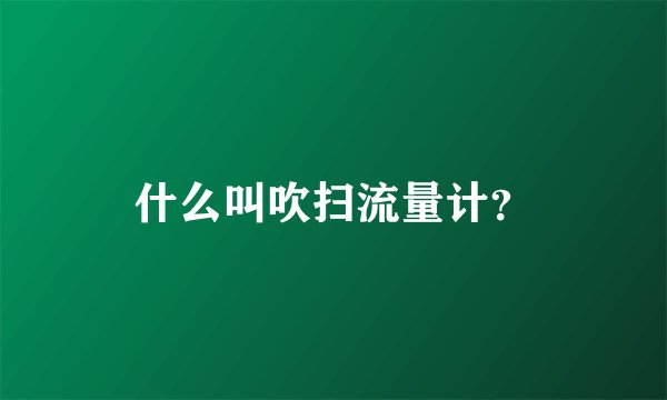 什么叫吹扫流量计？