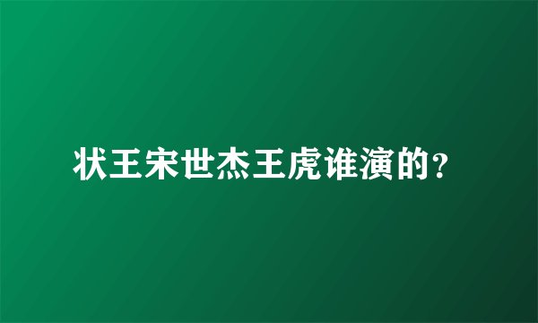 状王宋世杰王虎谁演的？