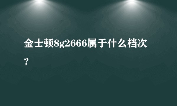 金士顿8g2666属于什么档次？