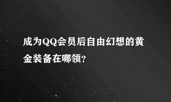 成为QQ会员后自由幻想的黄金装备在哪领？