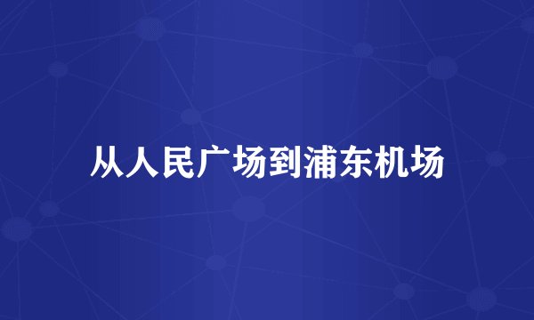 从人民广场到浦东机场