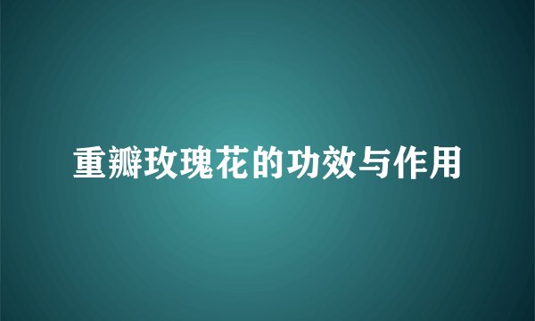 重瓣玫瑰花的功效与作用