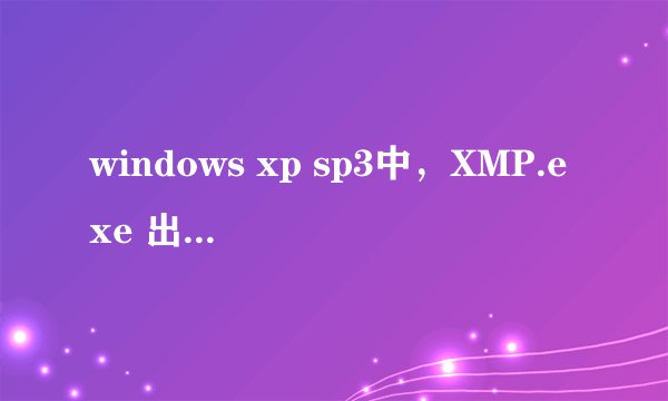 windows xp sp3中，XMP.exe 出现问题，己被关闭。每次开机都会出现这个窗口。