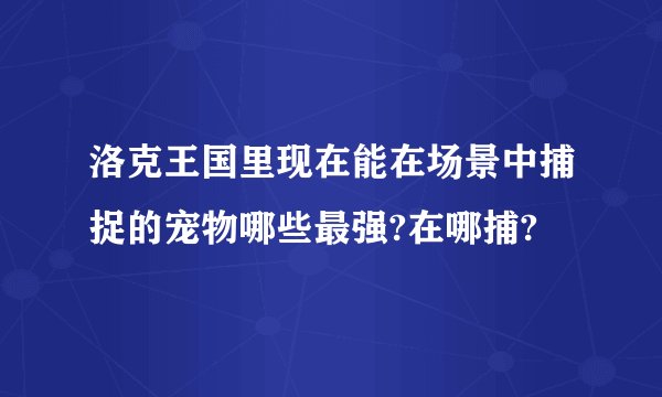 洛克王国里现在能在场景中捕捉的宠物哪些最强?在哪捕?