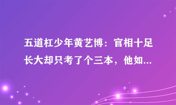 五道杠少年黄艺博：官相十足长大却只考了个三本，他如今怎么样了