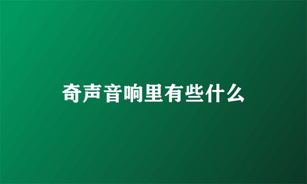 奇声音响里有些什么