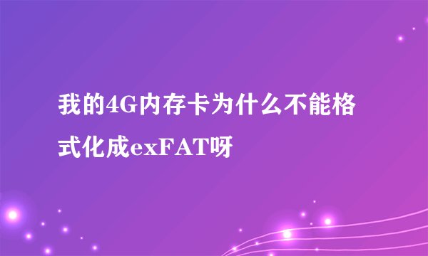 我的4G内存卡为什么不能格式化成exFAT呀