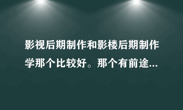 影视后期制作和影楼后期制作学那个比较好。那个有前途。在哪个学校学