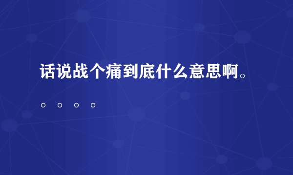 话说战个痛到底什么意思啊。。。。。