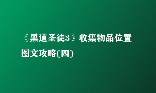 《黑道圣徒3》收集物品位置图文攻略(四)