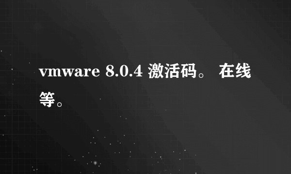 vmware 8.0.4 激活码。 在线等。