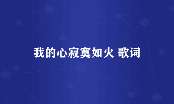 我的心寂寞如火 歌词