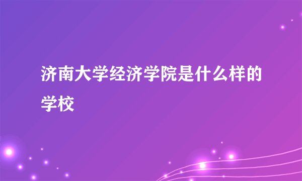 济南大学经济学院是什么样的学校