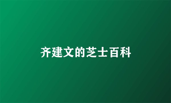 齐建文的芝士百科