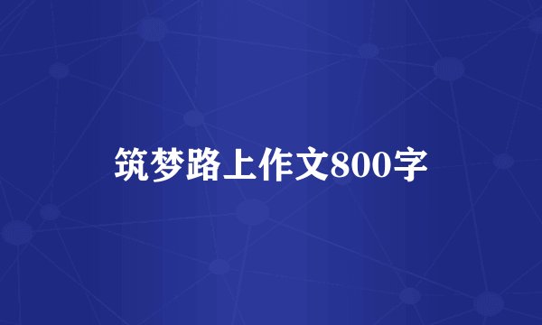 筑梦路上作文800字