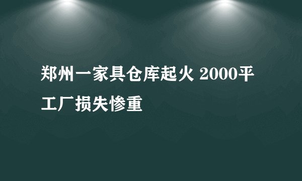 郑州一家具仓库起火 2000平工厂损失惨重