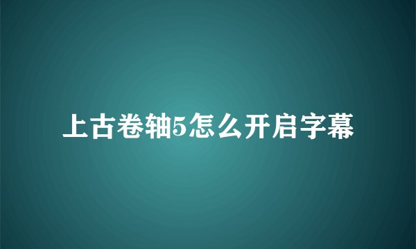 上古卷轴5怎么开启字幕