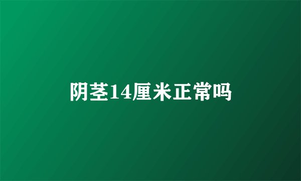 阴茎14厘米正常吗