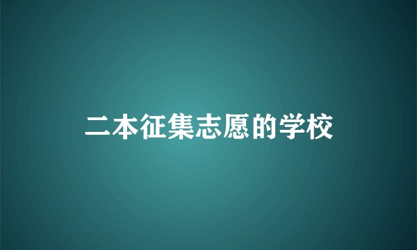二本征集志愿的学校
