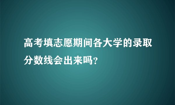 高考填志愿期间各大学的录取分数线会出来吗？