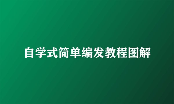 自学式简单编发教程图解