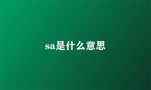 sa是什么意思