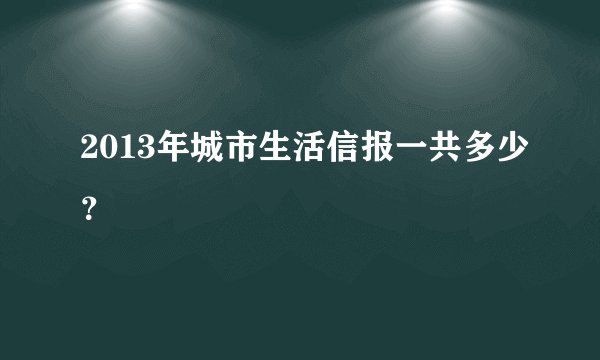 2013年城市生活信报一共多少？