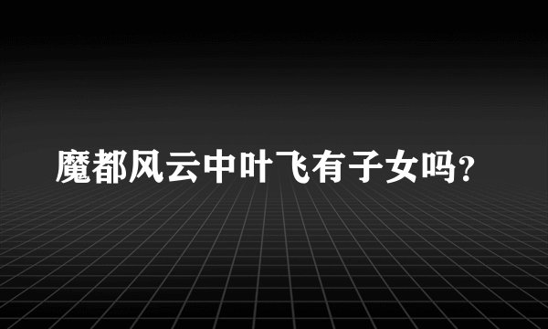 魔都风云中叶飞有子女吗？
