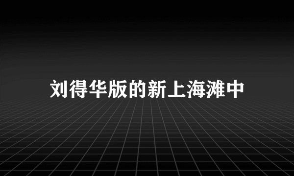 刘得华版的新上海滩中