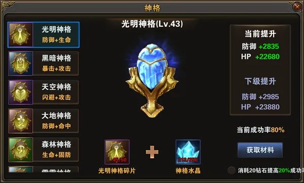 《绝对领域极战纪》神格战力提升攻略