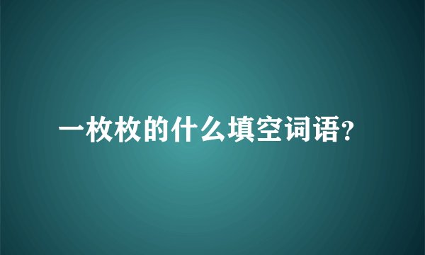 一枚枚的什么填空词语？