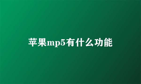 苹果mp5有什么功能