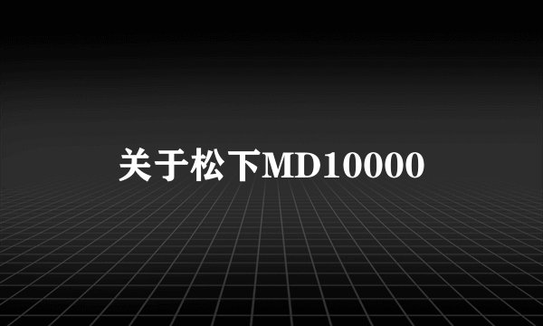 关于松下MD10000