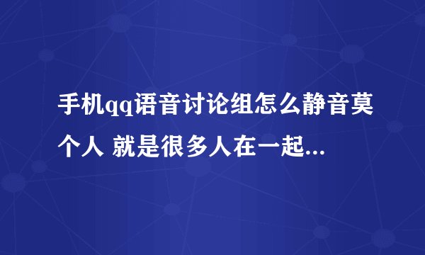 手机qq语音讨论组怎么静音莫个人 就是很多人在一起 用手机接语音怎么把一个人禁音？