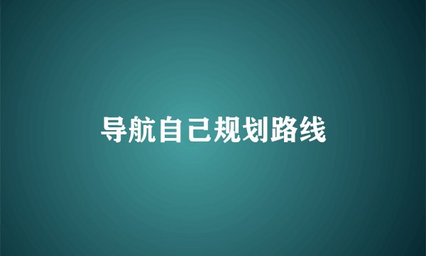 导航自己规划路线