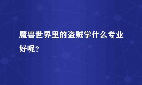 魔兽世界里的盗贼学什么专业好呢？