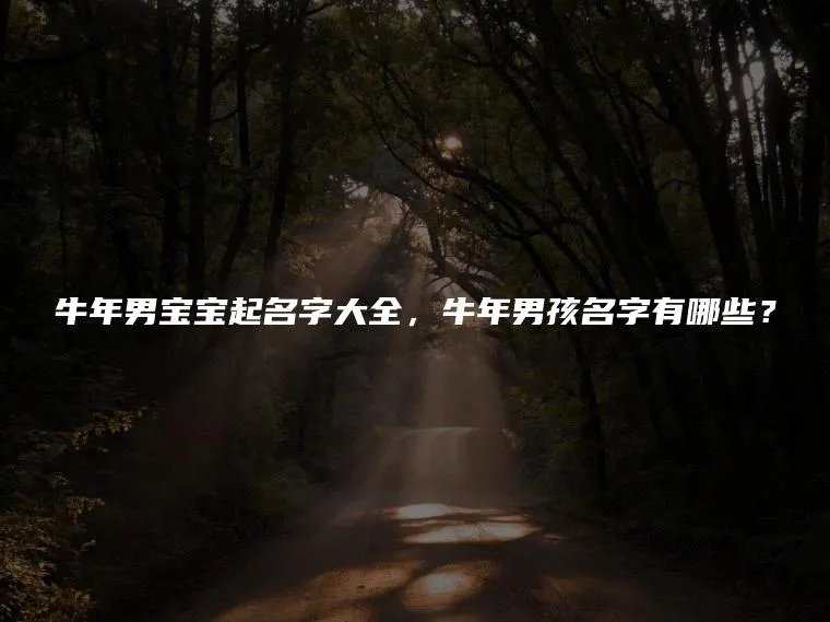 牛年男宝宝起名字大全，牛年男孩名字有哪些？