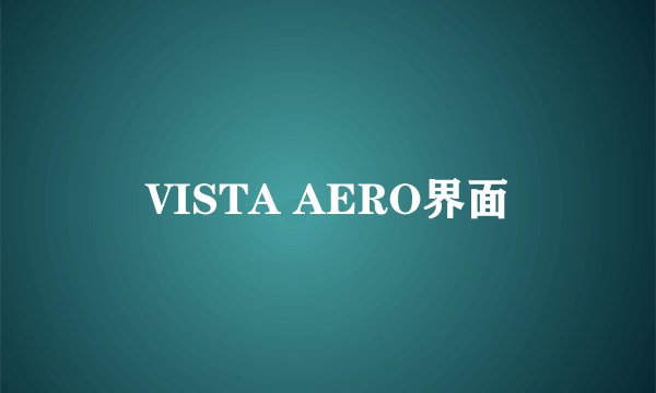 VISTA AERO界面