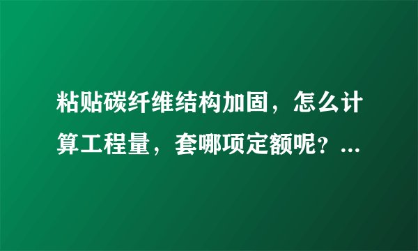 粘贴碳纤维结构加固，怎么计算工程量，套哪项定额呢？请高人指点，谢谢
