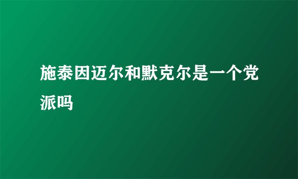施泰因迈尔和默克尔是一个党派吗
