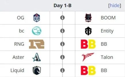 《DOTA2》Ti1110月15日赛程介绍 Ti11小组赛首日赛程