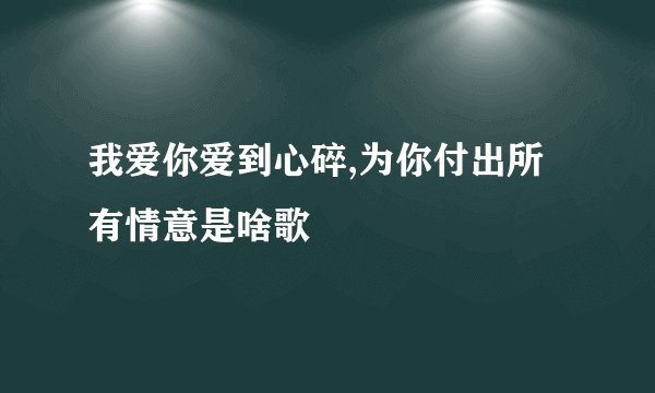 我爱你爱到心碎,为你付出所有情意是啥歌