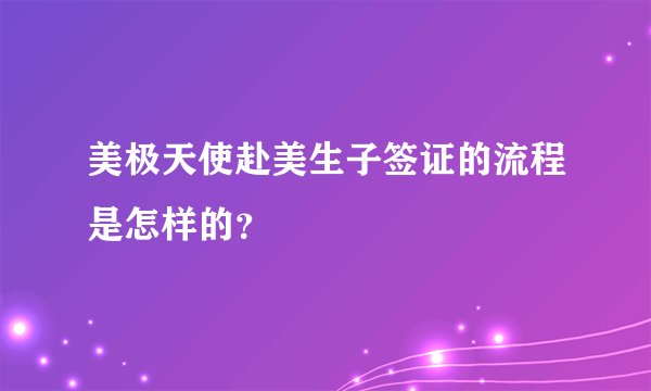 美极天使赴美生子签证的流程是怎样的？