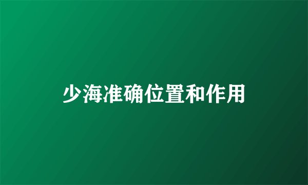 少海准确位置和作用
