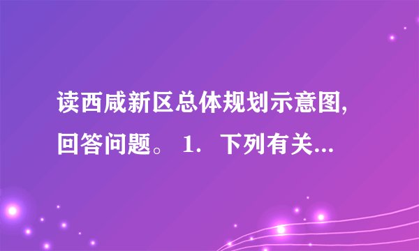 读西咸新区总体规划示意图,回答问题。 1．下列有关设立西咸新区对该区域人口迁移和城市化进程产生的影响的说法,错误的是 A.迁出人口减少,迁入人口增加 B.逆城市化进程加快 C.城镇规模扩大,城市化水平不断提高 D.有利于改善西安、咸阳老城区的环境 2．西咸新区的建设 ①使西安市对周边地区的辐射和带动作用加大　②使城市文化向乡村广泛地扩散和渗透　③对区内水域、山地等原生态环境没有影响　④可以吸引人才、资金和产业的聚集　⑤使区域环境人口容量减小 A.①②③ B.③④⑤ C.①②④ D.②③④