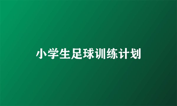 小学生足球训练计划