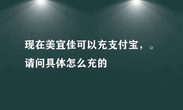 现在美宜佳可以充支付宝，。请问具体怎么充的