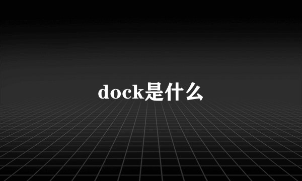 dock是什么