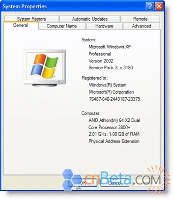 WindowsXP SP3 概览里面到底有什么?