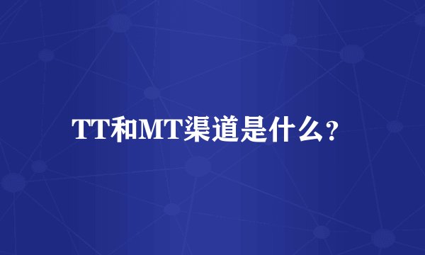 TT和MT渠道是什么？